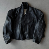 Vintage 80s Saks Fifth Avenue Maxima Black Leather Cropped Jacket