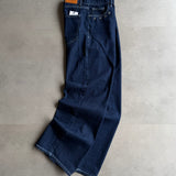 Indigo Rivet Wide-Leg Jeans