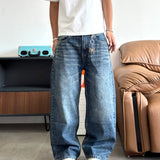Wash Blue Barrel-Fit Jeans