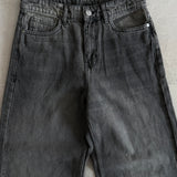 Washed Charcoal black Wide-Leg