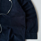 Navy Blue Corduroy Button-Up Shirt