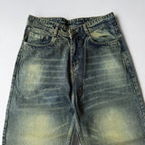 Neon Acid Wash Wide-Leg