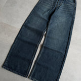 Dark Wash Wide-Leg Denim Jeans