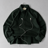 Forest Green Corduroy Button-Up Shirt