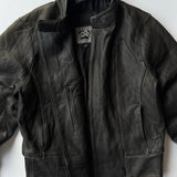 Vintage Moto Mod Heavyweight Black Leather Biker Jacket