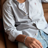 Grey Fine-Stripe Button-Up Shirt