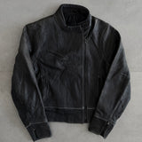 Vintage Moto Mod Heavyweight Black Leather Biker Jacket