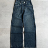 Dark Wash Wide-Leg Denim Jeans
