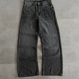 Washed Charcoal black Wide-Leg