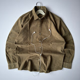 Olive Brown Corduroy Button-Up Shirt