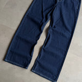 Indigo Rivet Wide-Leg Jeans