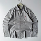 Grey Fine-Stripe Button-Up Shirt
