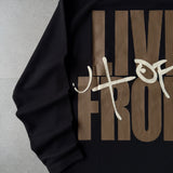Black Graphic Waffle Knit