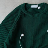 Green Ribbed Knit Sweater
