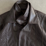 Vintage 90s Lion King Dark Brown Leather Bomber Jacket