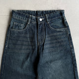Dark Wash Wide-Leg Denim Jeans