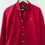 Crimson Red Cotton-Linen Shirt