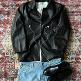 90s Silmar Black Leather Coat Jacket