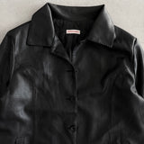 90s Silmar Black Leather Coat Jacket