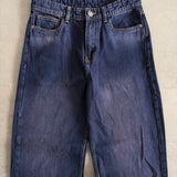 Navy blue Washed Wide-Leg