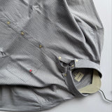 Grey Fine-Stripe Button-Up Shirt