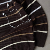 Striped Quarter-Zip Knit