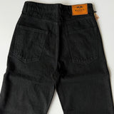Black Raw Wide-Leg