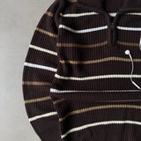 Striped Quarter-Zip Knit