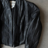 Vintage 80s Saks Fifth Avenue Maxima Black Leather Cropped Jacket