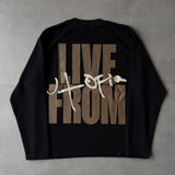 Black Graphic Waffle Knit