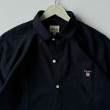 Navy Cotton-Linen Shirt