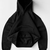 Black Heavyweight Boxy Hoodie | 450 GSM