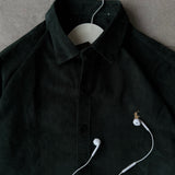 Forest Green Corduroy Button-Up Shirt