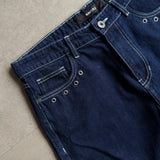 Indigo Rivet Wide-Leg Jeans