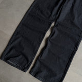 Washed Black Rivet Wide-Leg Jeans