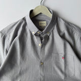 Grey Fine-Stripe Button-Up Shirt