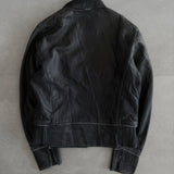 Vintage Moto Mod Heavyweight Black Leather Biker Jacket