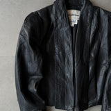 Vintage 80s Saks Fifth Avenue Maxima Black Leather Cropped Jacket