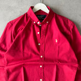 Crimson Red Cotton-Linen Shirt
