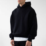 Black Heavyweight Boxy Hoodie | 450 GSM