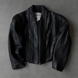Vintage 80s Saks Fifth Avenue Maxima Black Leather Cropped Jacket