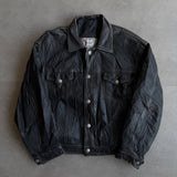 Oliveira Black Leather Trucker Jacket