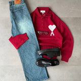 Ami de Coeur Knit Polo Sweater