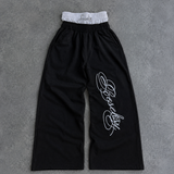 Double-Waist Wide-Leg Sweatpants