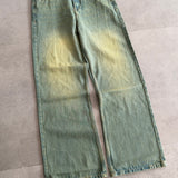 Washed Olive green faded sage Wide-Leg