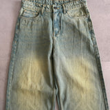 Washed Olive green faded sage Wide-Leg