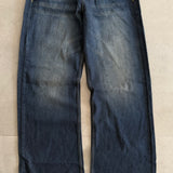 Dark Blue Washed Wide-Leg